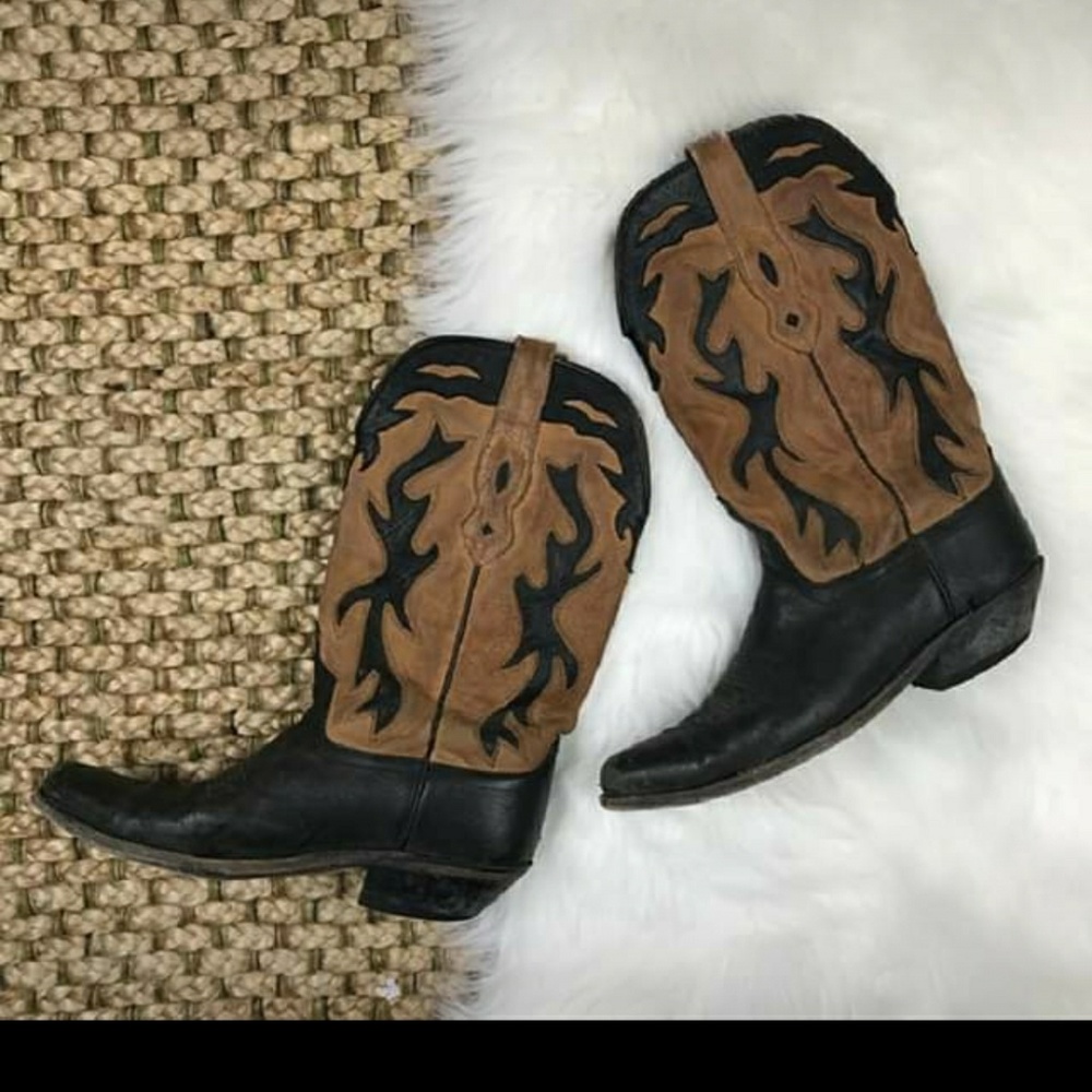 Old West authentic vintage lthr hand tooled boots
